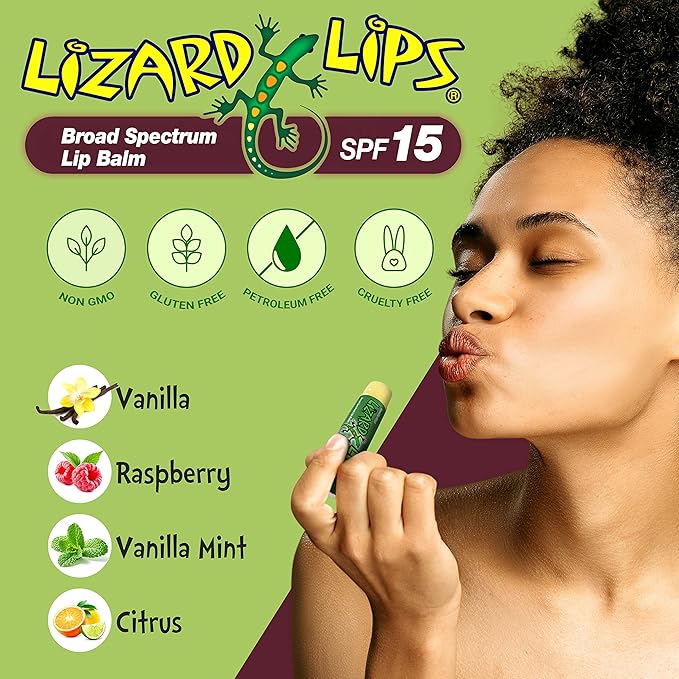 Lizard Lips SPF 15 Lip Balm (Raspberry)