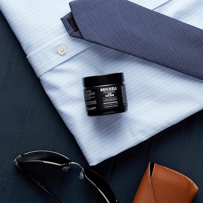 Brickell Men's Clearing Scar Cream for Men, Natural and Organic Scar Clearing Cream to Reduce the Appearance of Scars and Even Skin Pigmentation, 2 Ounces, Scented