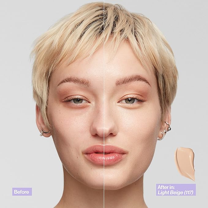 Revlon Illuminance Skin-Caring Liquid Foundation, Hyaluronic Acid, Hydrating and Nourishing Formula with Medium Coverage, 201 Creamy Natural (Pack of 1)