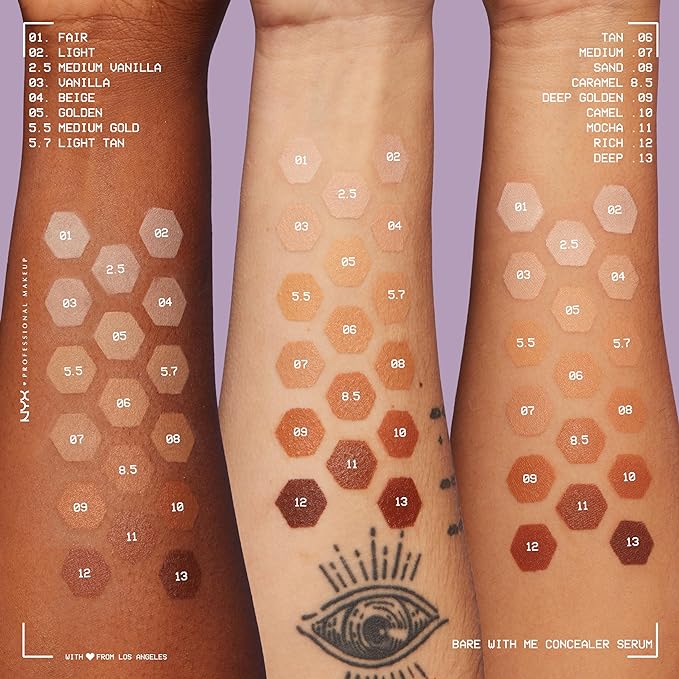 NYX PROFESSIONAL MAKEUP Bare With Me Concealer Serum, Up To 24Hr Hydration - Light