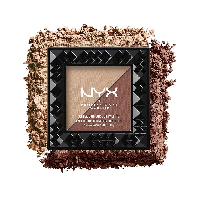 NYX PROFESSIONAL MAKEUP Cheek Contour Duo Palette, Ginger and Pepper, 0.18 Ounce