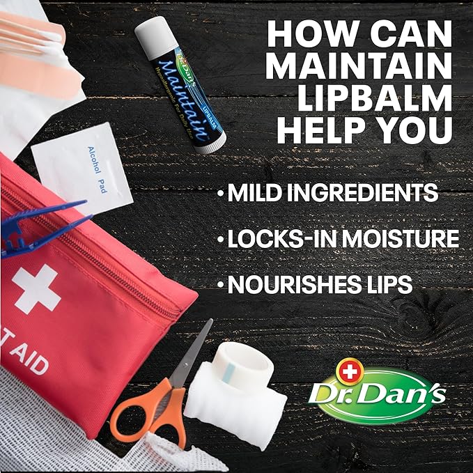 Dr. Dan's Maintain Lip Balm - Perfect for Cortibalm Aftercare, Mild Ingredients & Beeswax, Vitamin E Enriched for Moisturizing Dry Lips, Ensures Smooth, Soft Feel, 1 Pack