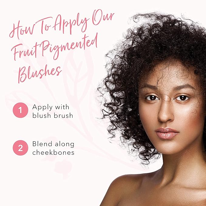 100% PURE Powder Blush (Fruit Pigmented), Chiffon, Soft Shimmery Finish, Nourishes Skin w/Rosehip Oil, Cocoa Butter, Natural Makeup (Soft Pink) - .32 oz