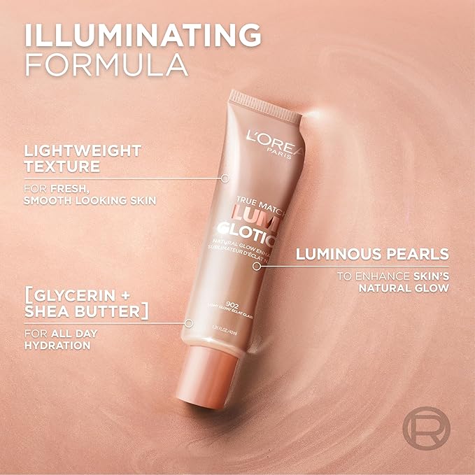 L'Oreal Paris Makeup True Match Lumi Glotion, Natural Glow Enhancer, Illuminator Highlighter, Bronzing Drops For a Sun-Kissed Glow, 905 Rich