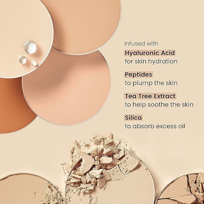 JOAH Perfect Complexion Cashmere Powder Foundation, Medium Face Coverage, Matte Finish, Korean Makeup, Compact Design For Oily & All Skin Types, 16 Hour Wear, Fair with Neutral Undertones