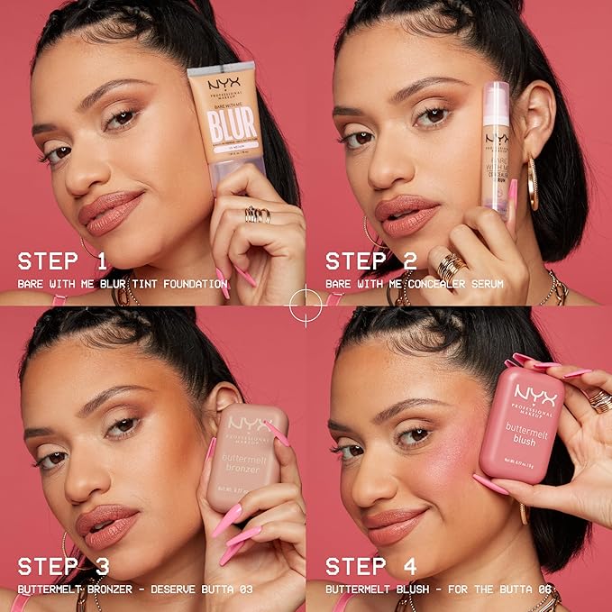 NYX PROFESSIONAL MAKEUP Buttermelt Powder Blush, Fade and Transfer-Resistant Blush, Up to 12HR Make Up Wear, Vegan Formula - Butta With Time