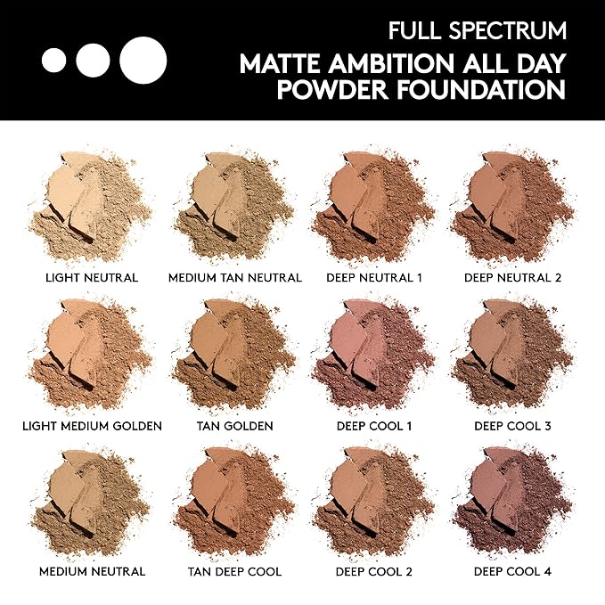 COVERGIRL Matte Ambition, All Day Powder Foundation, Tan-deep Cool, 0.38 Ounce